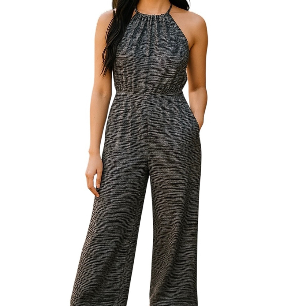 Guess by Marciano Silk Halter Jumpsuit Black 6